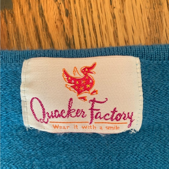 Quacker factory snowflake winter cardigan sweater vintage grandma kindergarten - Picture 7 of 7